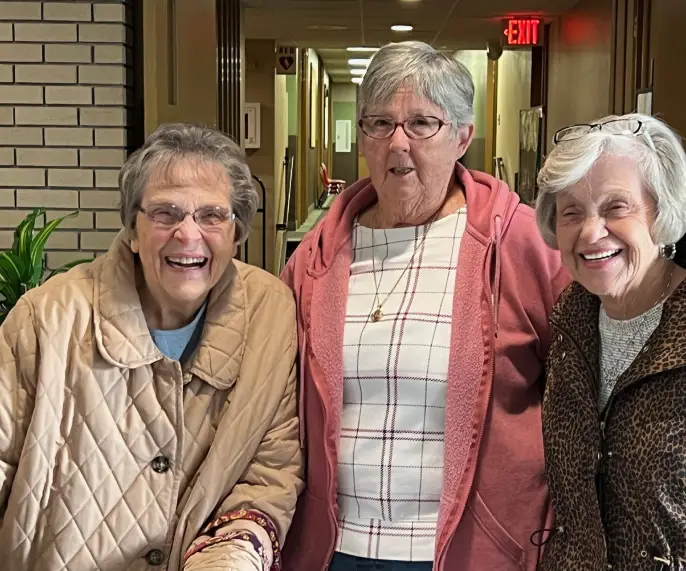 Happy elderly women at St. Paul Lutheran Church getting involved in a church activity